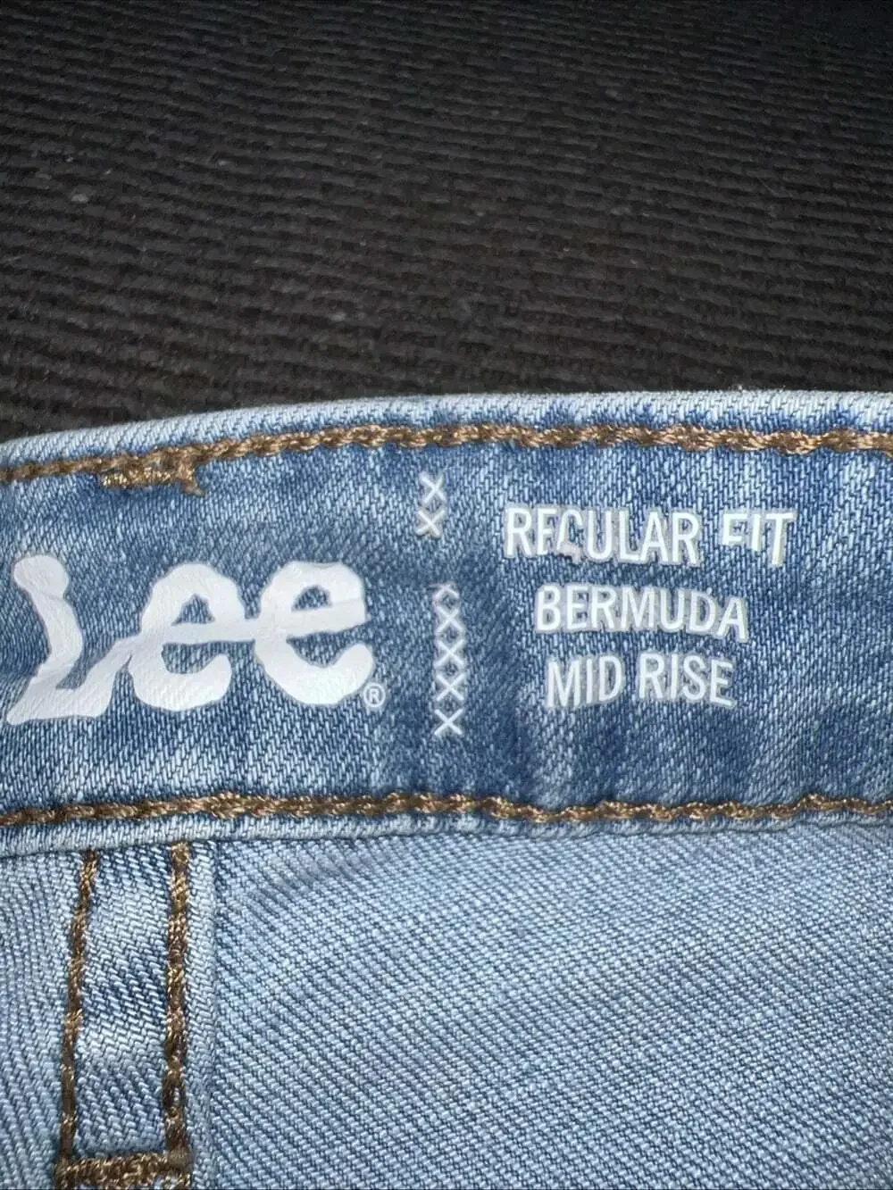 Lee Mid Rise Denim Bermuda Shorts Womens 14 Light Blue